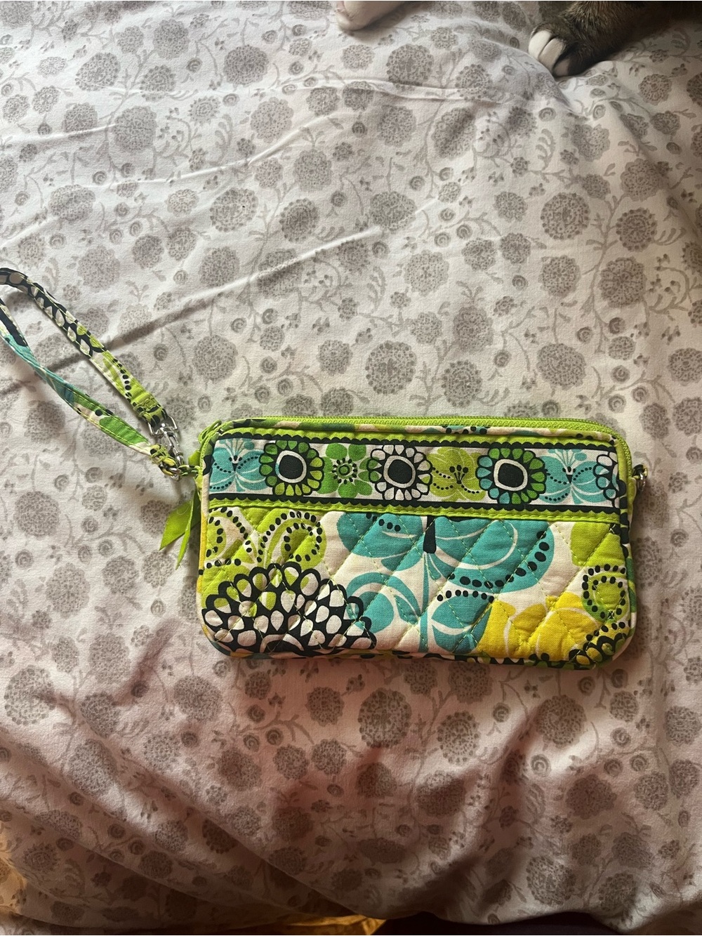 Vera Bradley Green Teal Quilted Wristlet